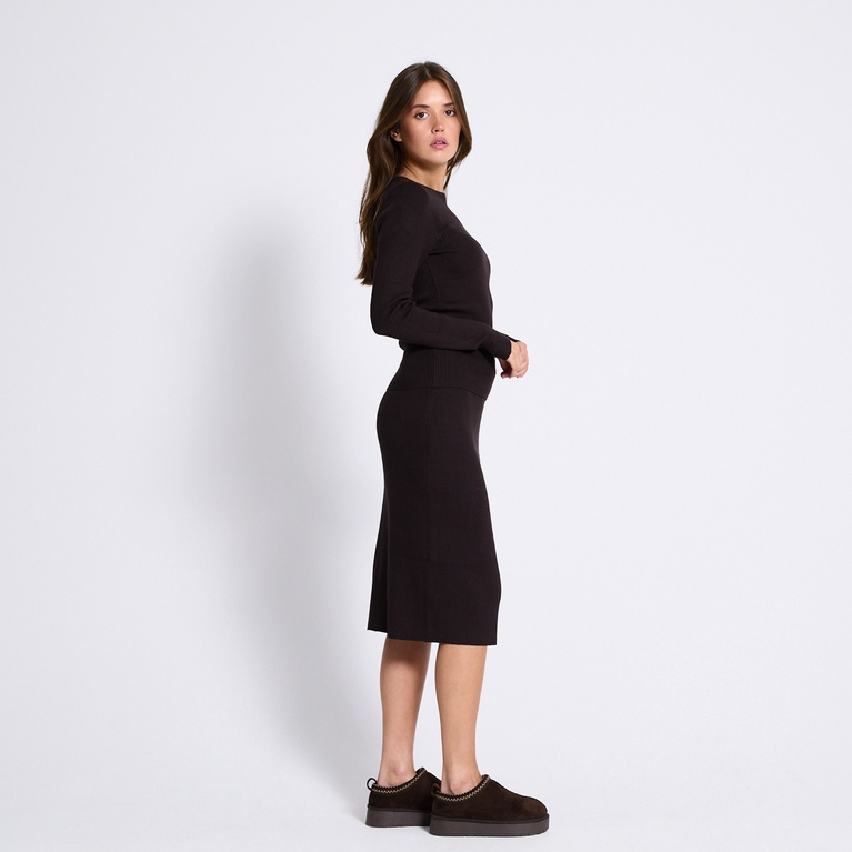 Rib-knit sweater "Laila" Brown